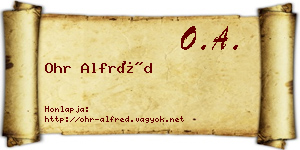 Ohr Alfréd névjegykártya